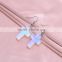 Light Blue Opal Cross Stone Pendant Earrings Simple Design Nice Piercing Fishook Earring Jewelries