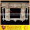 modern design yellow craved marble electric fireplace