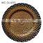 Wholesale Tableware Elegant Events and Party Decorative Gold Glass Wedding Charger Plate