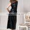 Top brands in hot fashion black leather wear sexy long dress