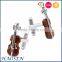 Stock Novelty Brown Enamel Violin Cufflinks