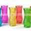 Zibo glasslucky hotsale painted colorful glass vase in abnormal shape home decorative