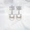latest design of pearl earrings,fancy pearl inset dangling pearl earrings