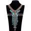 Factory Directly Wholesale New Arrive Bohemian Turquoise Coins Tassel Necklace Chunky Statement Necklace