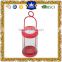 Red Delightful cylindrical metal candle lantern for Christmas Holiday and Wedding Decoration