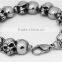 Novelty stainless steel jewelry skull bracelet hand chain for men