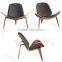Hans Wegner Shell Chair #ABL0008-living Room Chair-leather Chair-plywood Chair