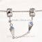 Hot Sale New Design safety chain for Bracelet lock catch For European Woman Charm Bracelet wholesale pendant A014