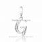 S067G Globalwin 925 Sterling Silver Alphabet Letter G Paved with Crystals Charms