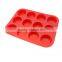 Washable 12cavity silicone cake baking muffin cup /cake mold/cake tray