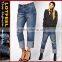 Slim women Boyfriend Jeans in Vintage Wash with Raw Hem Deep Turn Up (LOTX133)