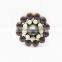 Minas Bridal Vtg Style Antique Brass Rhinestone Flower Shoe Clips