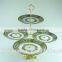 Cake Stand Ceramic/4 Plates Mid-east Style Golden Electroplated Cake Stand