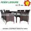 Outdoor rattan/wicker furniture wrought iron garden table chair