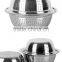 Metal Powder coated colander 3pieces in a set stainless steel fruit wash basket