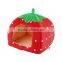 1pc Soft Strawberry Pet Igloo Dog Cat House Kennel Doggy Fashion Cushion Basket Newest hot search