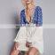 New Fashion Designer One Piece Wedding Party Mini Dress Deep V Beaded Embroidery Dress HSD7859