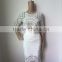 Clubwear Lace White 2015 New Arrival Half Sleeve 2 Pieces Set HL Bandage Bodycon Girl Evening Party Dress