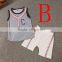 new item 2016 children clothes Baby Boy boutique football outfit Clothing Set Cartoon Letter T shirt Stripe Shorts