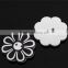 Wholesale Scrapbooking 2 Holes Flower White Black Wood Painting Sewing Buttons