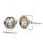 Lampwork Glass European Style Large Hole Beads Round Faceted Coffee Transparent With 304 Stainless Steel Silver Tone Core