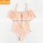 woman bathing suit hollow out bikini ruffle one-piece swimsuit