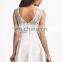 latest ladies short elegant skater dress sexy ladies one piece dress V back lace top skater dress