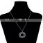 Real Rhodium Plating CZ Zircon Stone Brass Wave Flower Necklace For Wedding Party