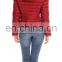 Fashion Design Europe Style Hooded Anorak Red Winter Jacket