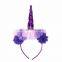 Light color tutu skirt and elastic flower headband set baby unicorn headband