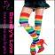 Stocking knitting machine, stocking tops showing, rainbow stocking