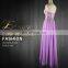 2016 Hot Sales Sexy Beaded Purple Fashion Boob Tube Evening Dress