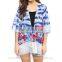 Printed Abstract Fringe Kimono for women