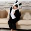Panda Cartoon Flannel Conjoined Polyester Children Pajamas