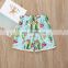 Floral pattern Top vest and cactus pattern shorts 2pcs Baby Girl summer suit direct from factory