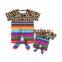 Colorful Boho Serape Mommy And Me Tops Tie Front Leopard T-shirt Baby Newborn Girls Reglan Shirts Summer Wear