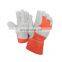 HY Superior Synthetic Safety Leather Gloves Leather Fitters Anti Shock Welding Gloves Orange