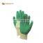 gloves for work gloves construction Colored crinkle latex coated white interlock linerback open knit wrist gloves