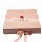 luxury custom logo cardboard paper wedding gift box magnet pink paper lash packaging boxes with ribbon