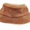 women's genuine suede leather print bucket hat