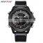 RISTOS 9416 Original Quartz Digital Watch Dual Time Chronograph Calendar High Quality Leather Army Men Wrist Watches
