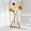 Small Iron Crystal Glass Vase Home Decor Desktop Clear Test Tube Hydroponic Vase