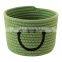 Cute Smiley Small Cotton Woven Basket Hand Woven Rope Cosmetics Basket