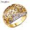 New Look Filigree Pattern Cubic Zircon Jewelry 2-Tone Plated Women Wedding Ring