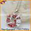 Zinc alloy enamel Christmas flower Circle hamsa necklace