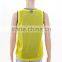 Yellow Contrast Blue Mesh Fabric Digital Printing Sleeveless Basketball Uniforms Yellow