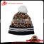 Winter ball on top beanie hats with custom Label