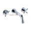 Wall mounted single hole basin faucet mixer dual handle