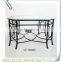 LC-76485 Unique Living Room Metal Big End Table with Glass Top
