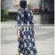 flapper Rural floral print mum plus size long sleeve cotton maxi dress